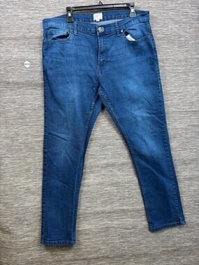 Copper Denim Jeans Mens 38x30 Blue Medium Wash Regular Straight Stretch Pants